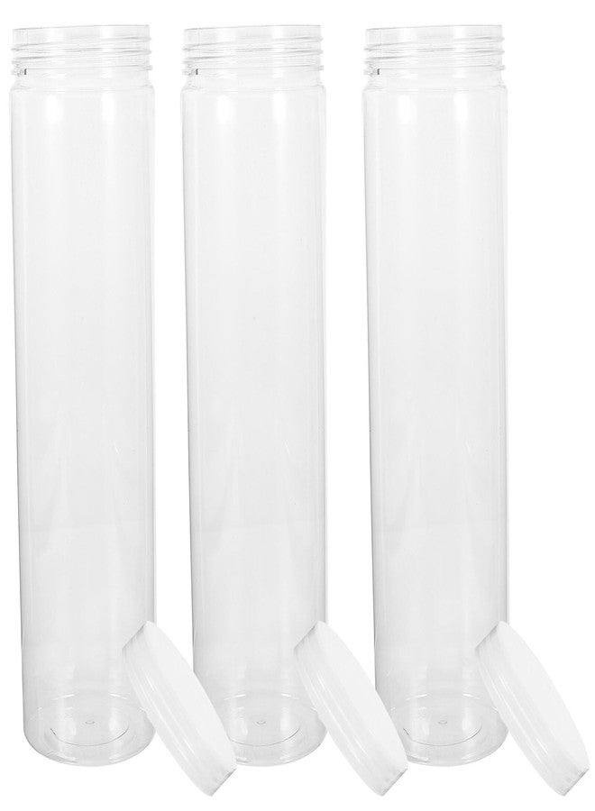 STOBAZA Transparent Storage Tank with Lid Set of 3 Kitchen Storage Containers for Food 9.64In Tall Airtight Canisters for Beans Grains and Snacks - Image 1